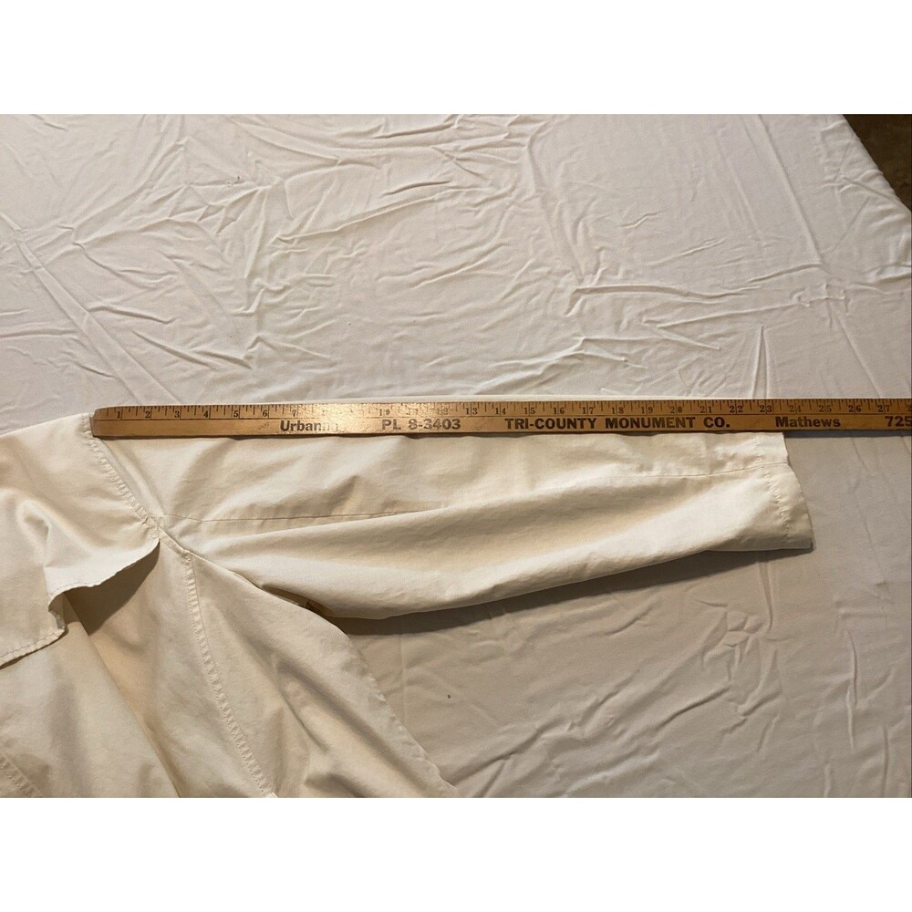 lands end women’s trench coat 1X cream brown buttons shoulder epaulettes belt - Picture 6 of 12